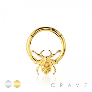 316L SURGICAL STEEL ARACHNE SPIDER SEPTUM HINGED SEGMENT HOOP RING